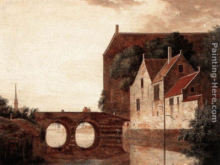 Jan van der Heyden View of a Bridge